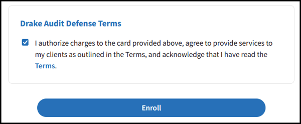 Accept terms and enroll